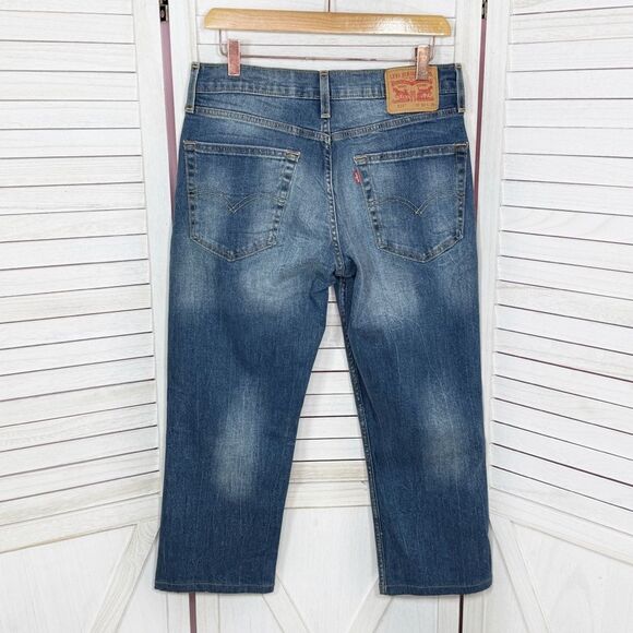Levi’s 514 Custom Crop Straight Leg Mid Rise Jeans Blue Size 30 - Picture 2 of 13